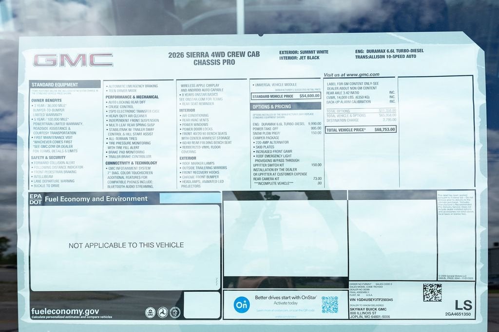 2026 GMC Sierra 3500 HD Chassis Cab Pro