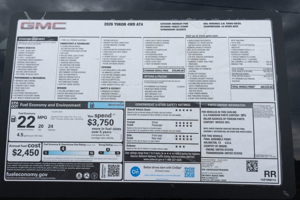 2026 GMC Yukon AT4